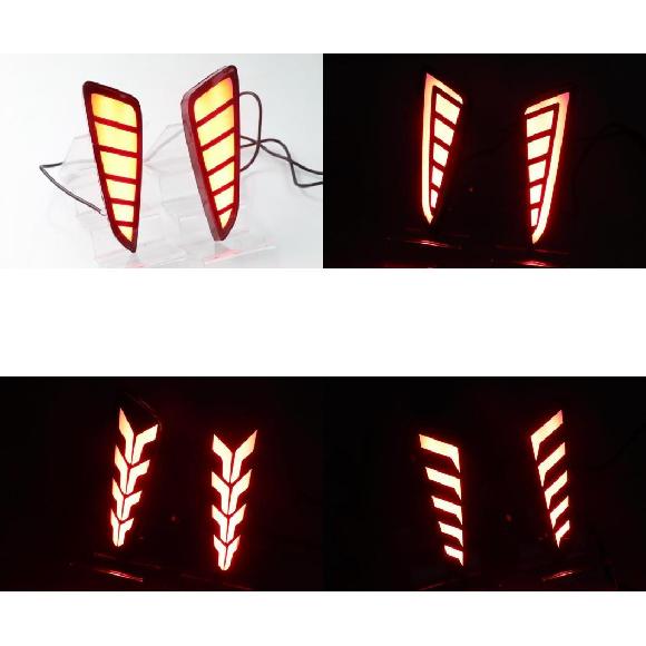 2in1 LED リア バンパー リフレクター ライト 適用: トヨタ CHR 2016-2018 3D LED ライトバー ドライビング ライト＆レッド ブレーキ ライト モデル A〜モデル D AL-MM-5792 AL