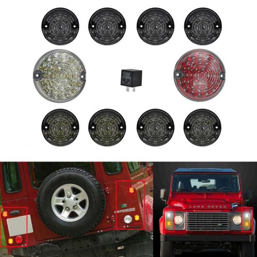 10ピース レッド クリア レンズ リア フォグランプ リバース ライト コンプリート LED ランプ アップグレード キット 適用: ランド ローバー/ROVER ディフェンダー 1990-2016 AL-MM-5800 AL 38,968円
