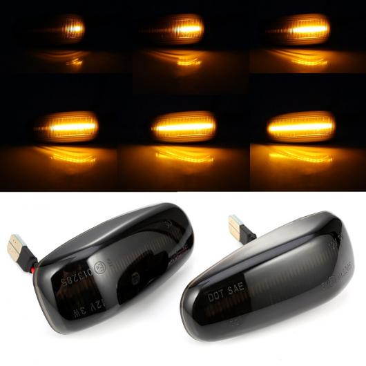2ピース LED サイドマーカー ライト ダイナミック ターンシグナルライト 適用: ベンツ W124 W163 W210 W202 W140 W638 W208 W414 W670 W901 R129 R170 R171 スモーク・クリア AL-MM-5819 AL_7