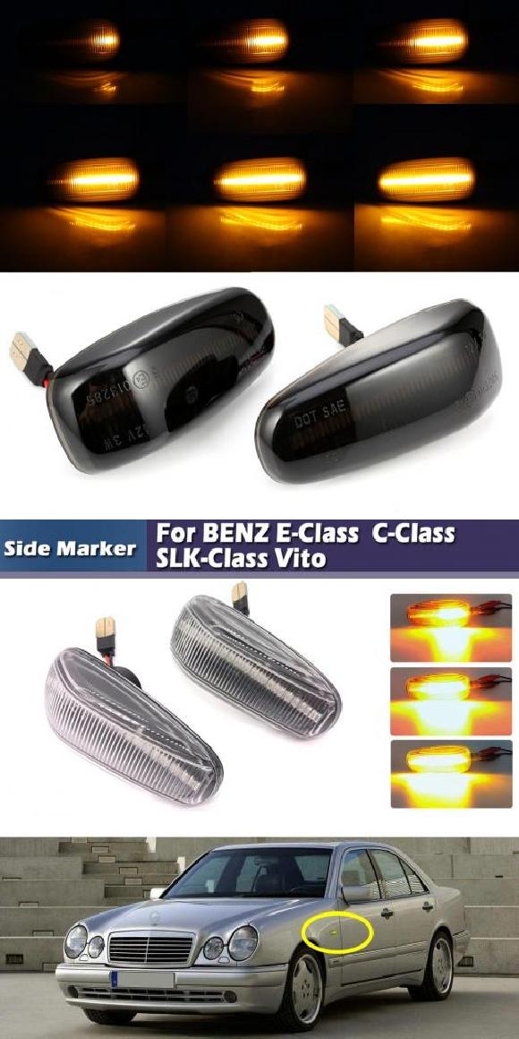 2ピース LED サイドマーカー ライト ダイナミック ターンシグナルライト 適用: ベンツ W124 W163 W210 W202 W140 W638 W208 W414 W670 W901 R129 R170 R171 スモーク・クリア AL-MM-5819 ALの通販は 10,952円