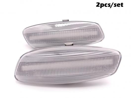 2ピース ダイナミック アンバー LED フロント サイドマーカー ライト 適用: プジョー/PEUGEOT 207 308 3008 5008 RCZ 2006-2015 スモーク・クリア AL-MM-5827 AL_2
