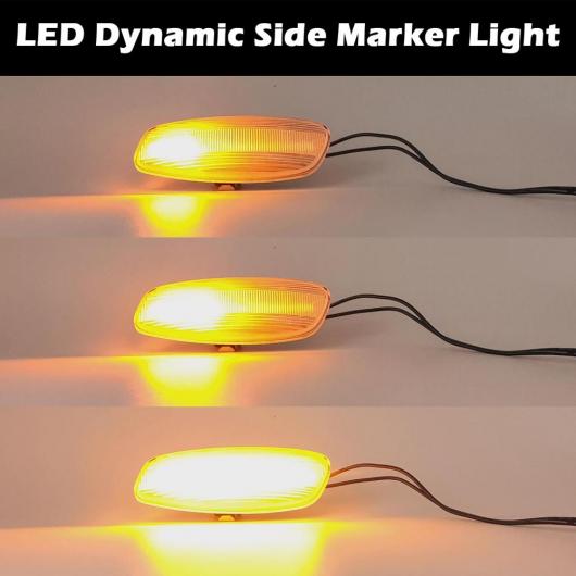 2ピース ダイナミック アンバー LED フロント サイドマーカー ライト 適用: プジョー/PEUGEOT 207 308 3008 5008 RCZ 2006-2015 スモーク・クリア AL-MM-5827 AL_3