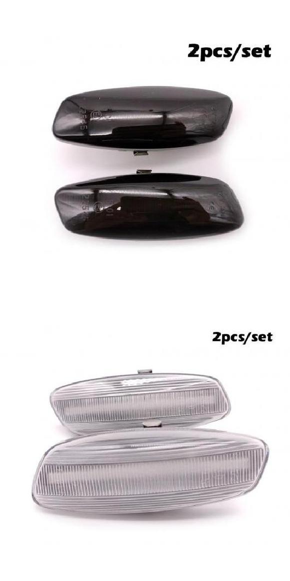 2ピース LED ダイナミック サイドマーカー ターンシグナルライト 適用: シトロエン/CITROEN C3 DS3 C4 ピカソ DS4 C5 スモーク・クリア AL-MM-5828 AL