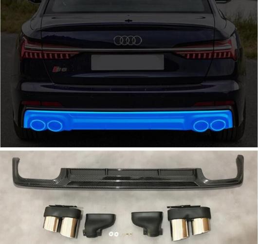 ABS リア バンパー トランク リップ スポイラー ディフューザー エキゾースト チップ 適用: アウディ/AUDI A6 S6 Sライン C8 2019 2020 2021 タイプ009 AL-MM-7848 AL_5
