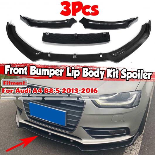 3ピース フロント バンパー スプリッタ リップ ディフューザー スポイラー 保護 デフレクター リップ 適用: アウディ/AUDI A4 B8.5 2013-2016 カーボン調 AL-MM-7882 AL_5