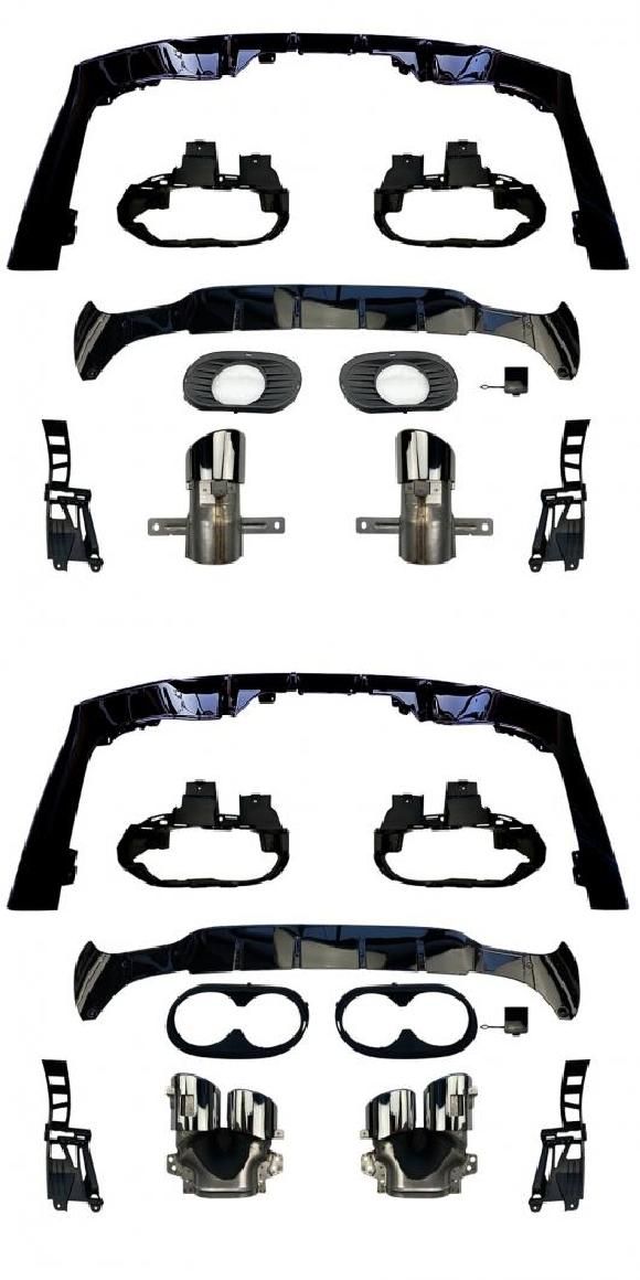 ABS ブラック リア バンパー トランク リップ スポイラー ディフューザー ＆ エキゾースト チップ 適用: メルセデス・ベンツ W118 C118 AMG CLA35 CLA45 CLA180 CLA35・CLA45 AL-MM-7906 AL