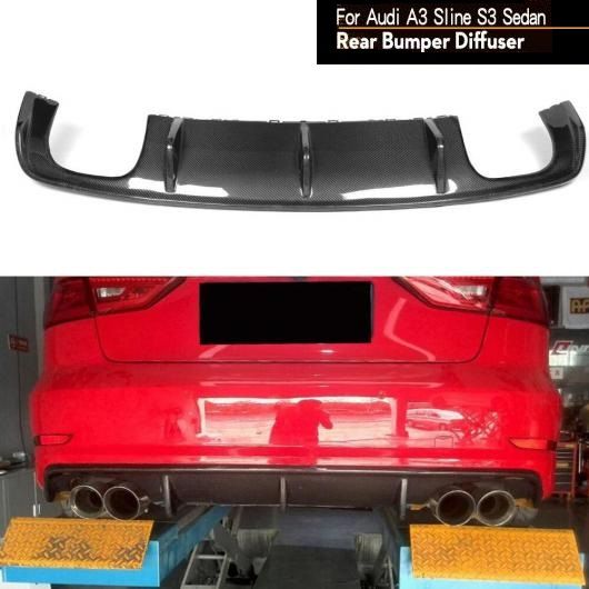 リア バンパー ガード リップ ディフューザー スポイラー 適用: アウディ/AUDI A3 Sライン S3 セダン 4ドア 2013 2014 2015 2016 カーボンファイバー/FRP FRP マットブラック AL-MM-8149 AL_5