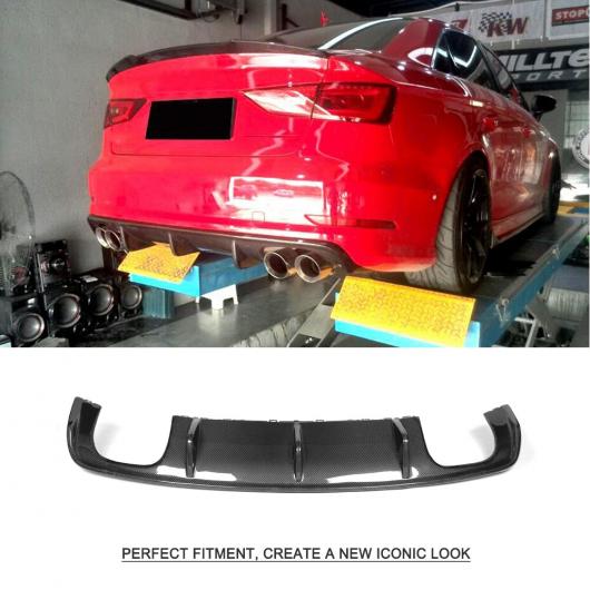 リア バンパー ガード リップ ディフューザー スポイラー 適用: アウディ/AUDI A3 Sライン S3 セダン 4ドア 2013 2014 2015 2016 カーボンファイバー/FRP FRP マットブラック AL-MM-8149 AL_2