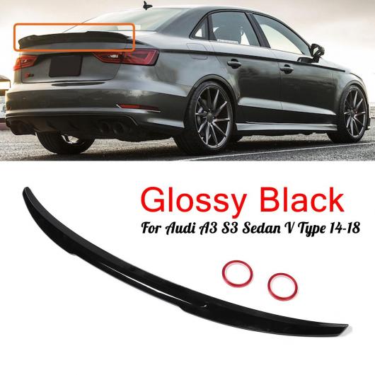 ABS 光沢ブラック リア トランク スポイラー ウイング 適用: アウディ/AUDI A3 S3 セダン V タイプ 2014-2018 ハイキック AL-MM-8263 AL 28,224円