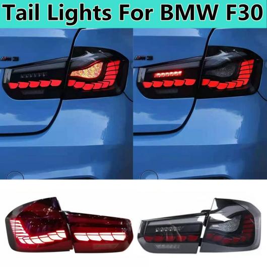 エクステリア オート ランプ リア LED ライト テール ランプ ウインカー 適用: BMW F30 M3 F80 2012-2019 LED DRL デイタイム ランニング ライト ブラック・レッド AL-MM-8411 AL_4