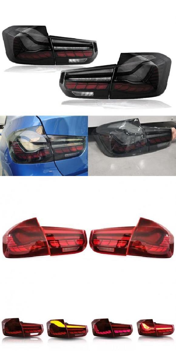 エクステリア オート ランプ リア LED ライト テール ランプ ウインカー 適用: BMW F30 M3 F80 2012-2019 LED DRL デイタイム ランニング ライト ブラック・レッド AL-MM-8411 AL