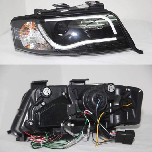 適用: アウディ/AUDI A6 LED ストリップ ヘッドランプ フロント ライト 1997 2000 SN キセノン バルブ イン ロー 2 ピース AL-MM-8571 AL_1