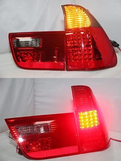 適用: BMW X5 E53 LED テールライト バック ランプ 1998-2006 レッド ブラック 4ピース AL-MM-8604 AL