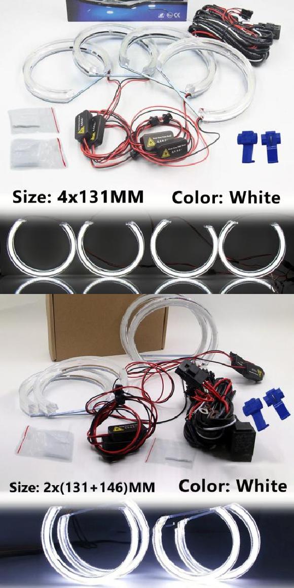 クリスタル LED エンジェルアイ キット HALO リング ライト 適用: BMW E36 E38 E39 E46 M3 E90 E91 ハロゲン キセノン ヘッドライト 4×131 ホワイト・131×2 146×2 ホワイト AL-MM-8730 AL