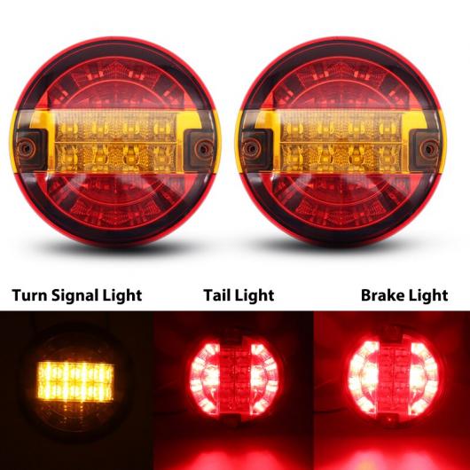 12V-24V 20LED テールライト リア ブレーキ ストップ ライト ターンシグナルランプ ラウンド ハンバーガー バルブ 2ピース レッド ホワイト 1・2ピース レッド イエロー 1 12V-24V AL-MM-8745 AL_3