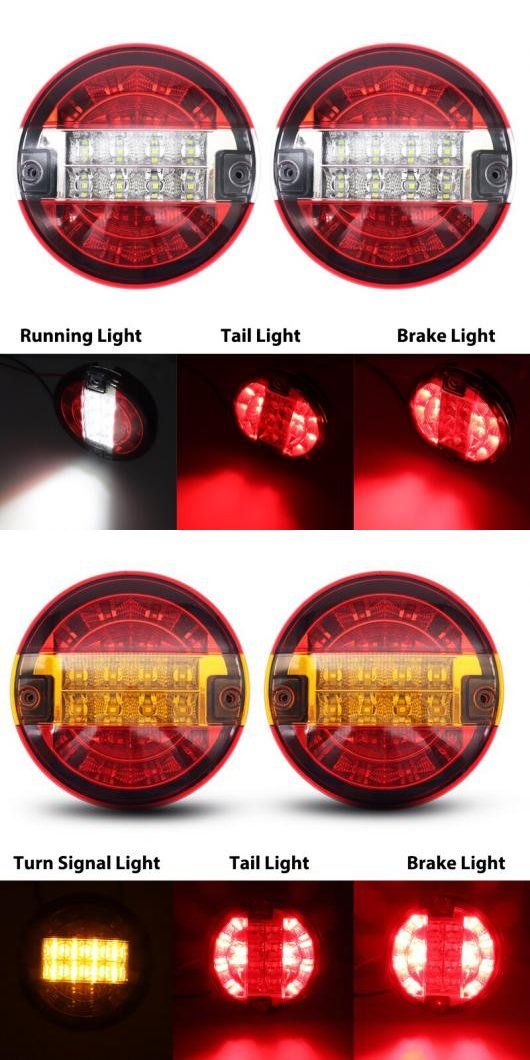 12V-24V 20LED テールライト リア ブレーキ ストップ ライト ターンシグナルランプ ラウンド ハンバーガー バルブ 2ピース レッド ホワイト 1・2ピース レッド イエロー 1 12V-24V AL-MM-8745 AL