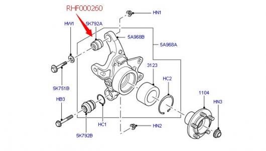 RHF000260 リア ナックル アッパー ブッシング 適用: レンジローバー 02-09/10-12 オート ブッシュ スペア パーツ AL-MM-8790 AL_4