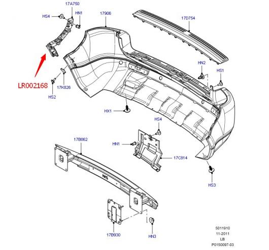 LR002168 リア 左ハンドル バンパー ブロック 適用: LR2 フリーランダー 2 オート バンパー マウント バンパー ブラケット AL-MM-8984 AL_4