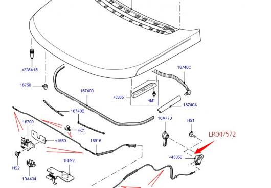 AL LR047572 フード コントロール ケーブル 適用: レンジローバー 2013- レンジローバー スポーツ 2014- 自動車 フード コントロール ケーブル スペア パーツ AL-MM-9562_5