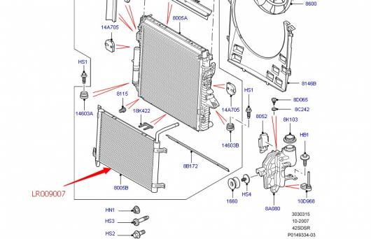 4.2L V8 ガソリン 補助 ラジエーター 適用: ランドローバー/Land