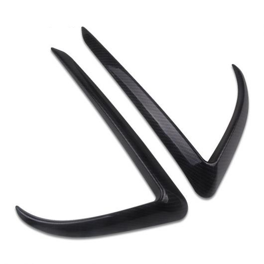 フロント フォグライト アイブロー カバー トリム 2ピース 適用: テスラ/TESLA モデル 3 2017-2019 ブライト カーボン調 AL-NN-0282 AL