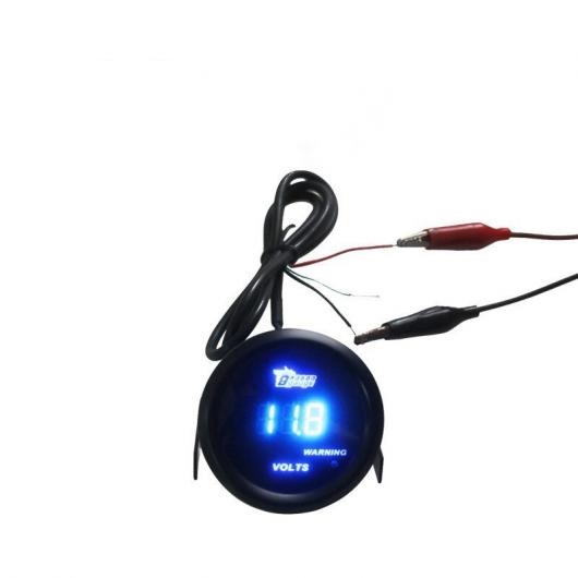 AL 52mm ブラック シェル ブルー LED バックライト オートバイ 12V 電圧 メーター ボルト ゲージ 計測 レンジ 8-18V AL-NN-0445