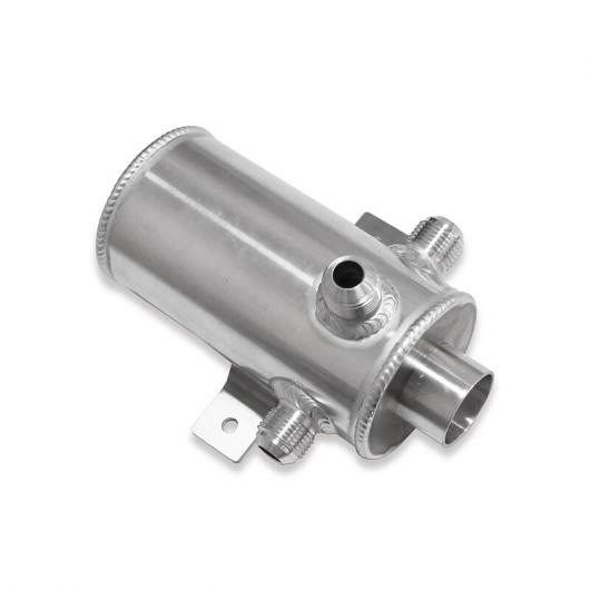 アルミニウム オイル キャッチ タンク CAN 3-AN10 ポート バッフル ブリーザー フィルター 750ML リザーバー ブラック/シルバー ブラック・シルバー AL-NN-0489 AL