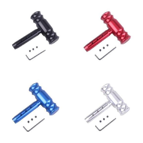 AL 12mm スクリュー アルミニウム 合金 航空機 ジョイスティック シフト ヘッド ギア シフト ノブ シルバー/ブルー ブラック/レッド ブラック〜シルバー AL-NN-0510