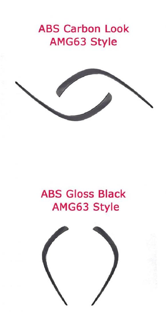 2ピース フロント バンパー カナード トリム ウイングレット 適用: メルセデス・ベンツ CLS クラス C257 CLS260 300 AMG フィン シャーク スタイル モールディング カーボン調・ピアノブラック AL-NN-0610 AL