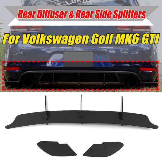 リア バンパー リップ ディフューザー リップ W/スポイラー スプリッター プロテクター カバー ガード 適用: フォルクスワーゲン/VOLKSWAGEN VW ゴルフ MK6 GTI 2008-2012 AL-NN-0828 AL