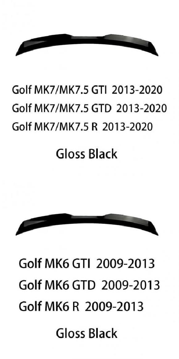 リア ルーフ スポイラー ウイング 適用: フォルクスワーゲン/VOLKSWAGEN ゴルフ 6 7 7.5 GTI GTD R 2009-2020 MK7 7.5 光沢ブラック・MK6 光沢ブラック AL-NN-0866 AL