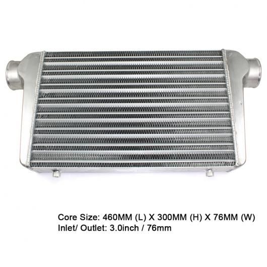 インタークーラー ユニバーサル 460×300×76mm アルミニウム ラジエーター 3インチ インレット 76mm アウトレット コールド エア インテーク 適用: ターボ AL-NN-0932 AL