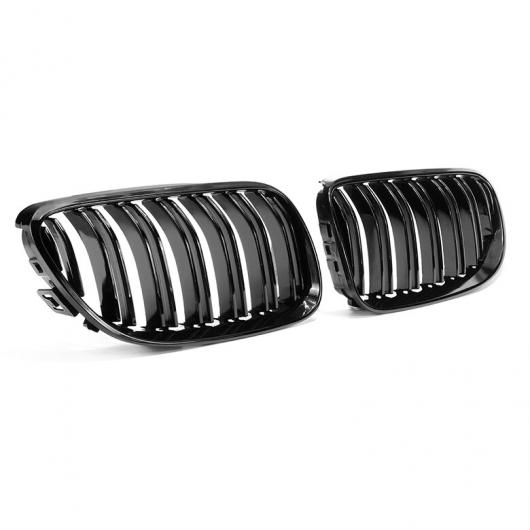 ペア フロント グリル デュアル スラット 適用: BMW E92 E93 328i 335i 2007 2008 2009 2010 2011-2014 レーシング 光沢ブラック ダブルライン AL-NN-0957 AL_3