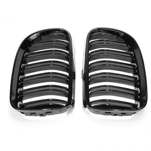 ペア フロント グリル デュアル スラット 適用: BMW E92 E93 328i 335i 2007 2008 2009 2010 2011-2014 レーシング 光沢ブラック ダブルライン AL-NN-0957 AL_4