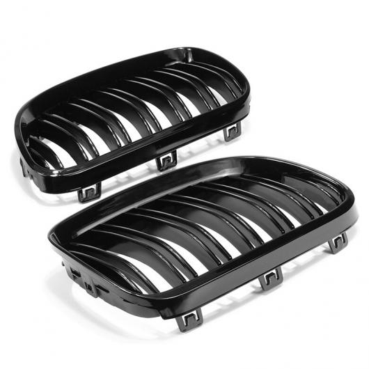 ペア フロント グリル デュアル スラット 適用: BMW E92 E93 328i 335i 2007 2008 2009 2010 2011-2014 レーシング 光沢ブラック ダブルライン AL-NN-0957 AL_6