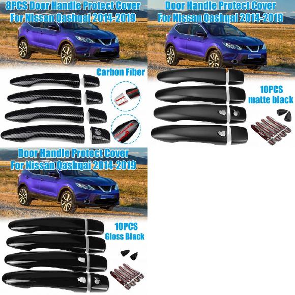 AL エクステリア ドア ハンドル 保護 カバー キャッチ キャップ トリム モールディング 適用: 日産 キャシュカイ J11 2014 2015 カーボン ブラック 8ピース〜光沢ブラック 10ピース AL-NN-0958の通販は 8,317円
