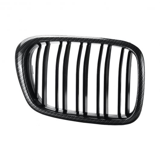 2ピース デュアル スラット フロント グリル 適用: BMW E39 5シリーズ M3 1997 1998 1999 2000 2001 2002 2003 光沢ブラック ダブルライン AL-NN-0966 AL_7