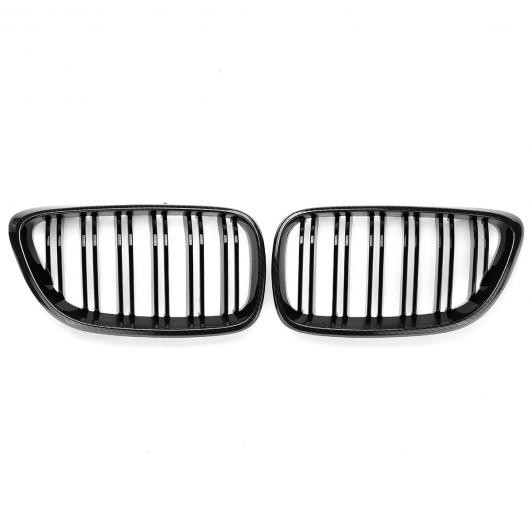 ペア カーボン デュアル ライン スラット フロント グリル 適用: BMW 2シリーズ F22 2012-2018 F23 F24 2014-2018 カーボン 光沢ブラック AL-NN-0975 ALの通販は