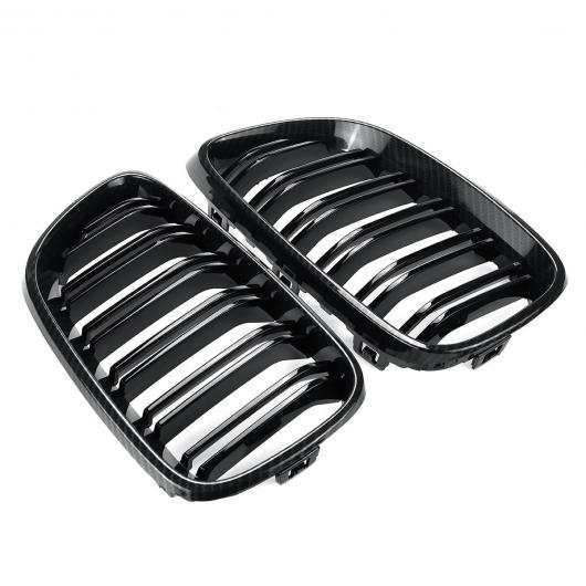 ペア カーボン デュアル ライン スラット フロント グリル 適用: BMW 2シリーズ F22 2012-2018 F23 F24 2014-2018 カーボン 光沢ブラック AL-NN-0975 ALの通販は