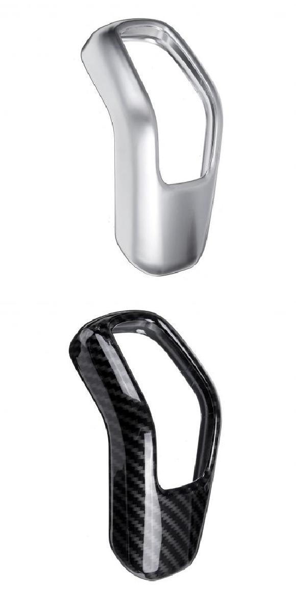 ABS カーボンファイバー テクスチャ/シルバー ギア シフト ヘッド カバー トリム 適用: ランド ローバー/ROVER ディフェンダー 110 ディフェンダー 130 2020 シルバー・カーボン調 AL-NN-0995 AL