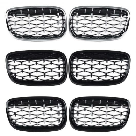 1ペア ひし形 スタイル グリル フロント メッシュ レーシング 適用: BMW E70 E71 E72 X5 X6 2007-2013 マットブラック AL-NN-1001 AL_3