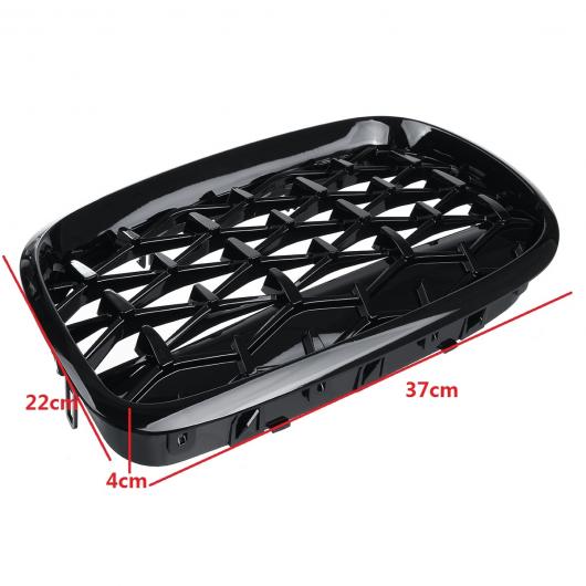 1ペア ひし形 スタイル グリル フロント メッシュ レーシング 適用: BMW E70 E71 E72 X5 X6 2007-2013 マットブラック AL-NN-1001 AL_6