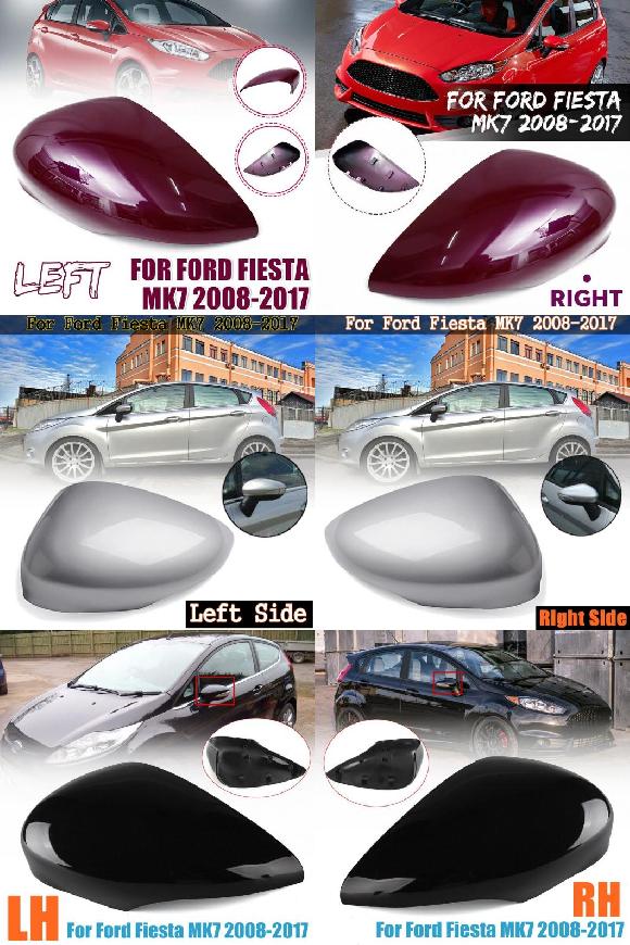 AL カーボン ファイバー ウイング ドア バックミラー ミラー カバー 適用: フォード/FORD フィエスタ MK7 2008 2009 2010 2011 2012 2013 2014 2015 パープル 左〜光沢ブラック 右 AL-NN-1122
