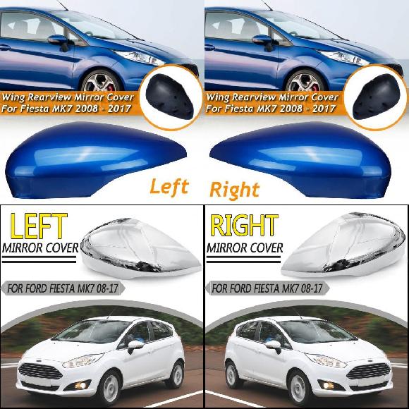 カーボン ファイバー ウイング ドア バックミラー ミラー カバー 適用: フォード/FORD フィエスタ MK7 2008 2009 2010 2011 2012 2013 2014 2015 2016 2017 ブルー 左〜光沢 右 AL-NN-1122 AL