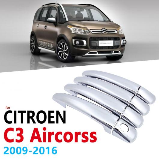 クローム ハンドル カバー トリム 適用: シトロエン/CITROEN C3 エアクロス 2009〜2016 4ドア ステッカー 2010 2011 2012 2013 2014 2015 2キーホール・1キーホール AL-NN-2344 AL_5