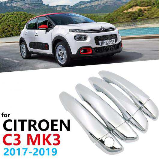 クローム ドア ハンドル カバー トリム 適用: シトロエン/CITROEN C3 MK3 2017 2018 2019 ステッカー エクステリア AL-NN-2388 AL