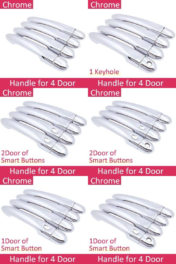 クローム サイド ドア ハンドル カバー トリム 適用: ルノー/RENAULT サムスン SM3 L38 2009〜2019 ステッカー 2010 2011 2012 キーホールなしボタンなし〜1キーホール 1ボタン AL-NN-2438 AL