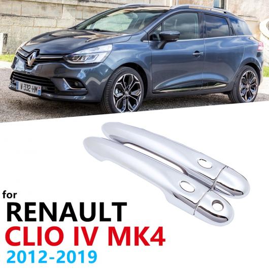AL クローム 側面 部屋の入り口 手持ち部分 取りまかなう 刈り込み 当てはめる: ルノー/RENAULT クリオ IV MK4 2012〜2019 ステッカー 2013 2014 2015 足がかり大広間なし名取り草なし〜1足がかり大広間 1名取り草 AL-NN-2439