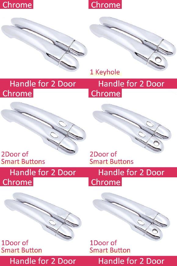 AL クローム サイド ドア ハンドル カバー トリム 適用: ルノー/RENAULT ZOE Z.E 2012〜2019 ステッカー 2013 2014 2015 2016 キーホールなしボタンなし〜1キーホール 1ボタン AL-NN-2440