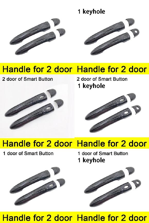 ブラック カーボンファイバー ドア ハンドル カバー トリム セット 適用: ルノー/RENAULT ZOE Z.E 2012〜2019 ステッカー 2013 キーホールなしボタンなし〜1キーホール 1ボタン AL-NN-2467 AL 7,176円